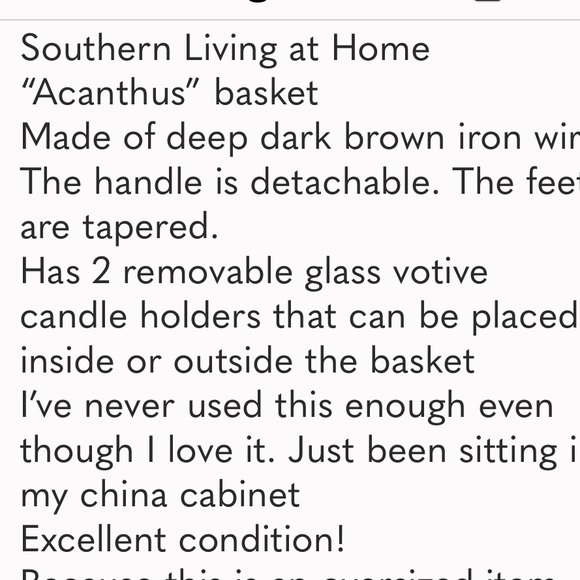 SL@H Acanthus Vintage Handled wire basket with Candle Holders - Picture 3 of 7